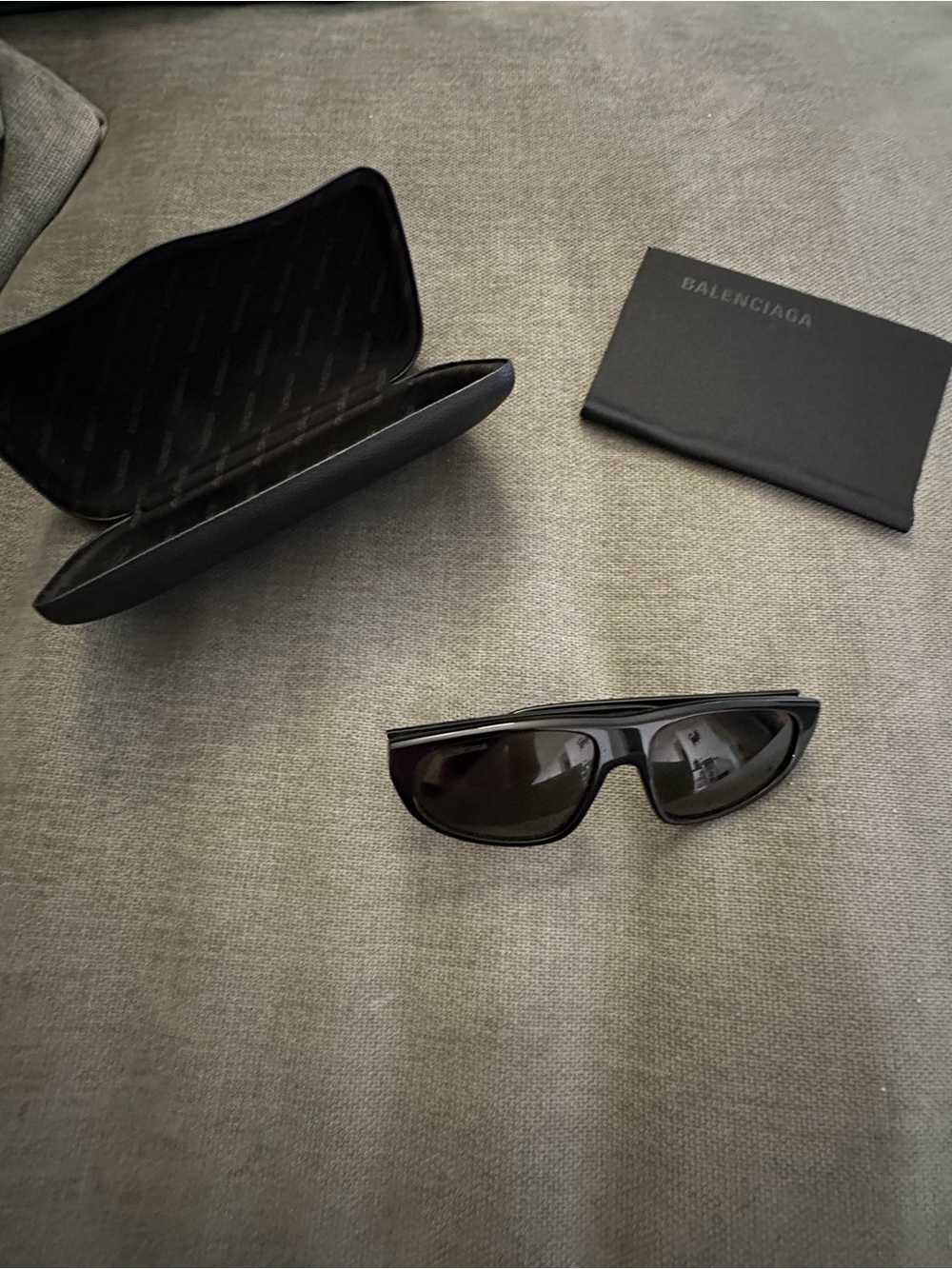 Balenciaga Black Shield Sunglasses with Branded Pouch
